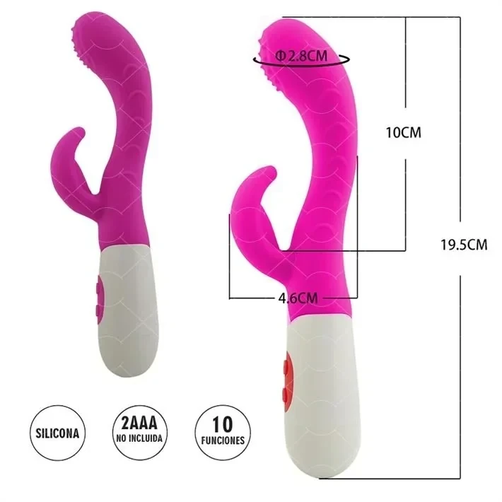 Vibrador De Punto G Con Estimulador Y 10 Funciones De Vibracion