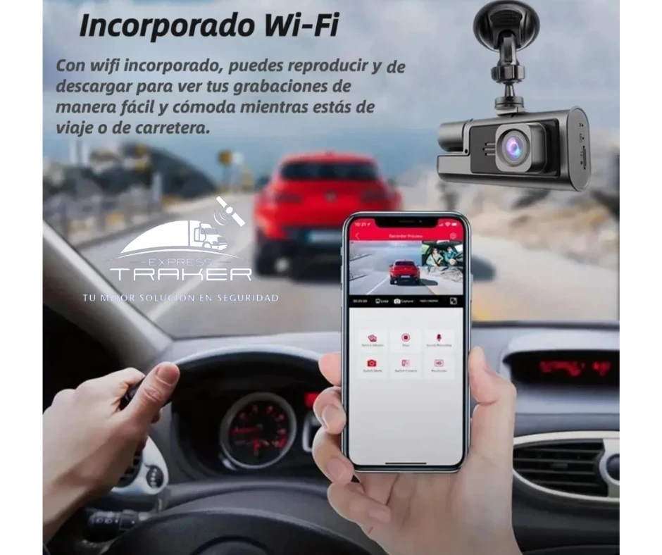 DASH CAM Wifi De 3 Canales 32GB 3