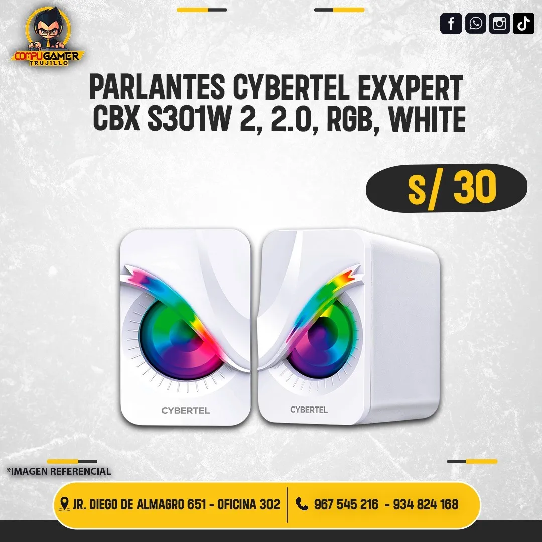PARLANTES CYBERTEL EXXPERT CBX S301W RGB WHITE 
