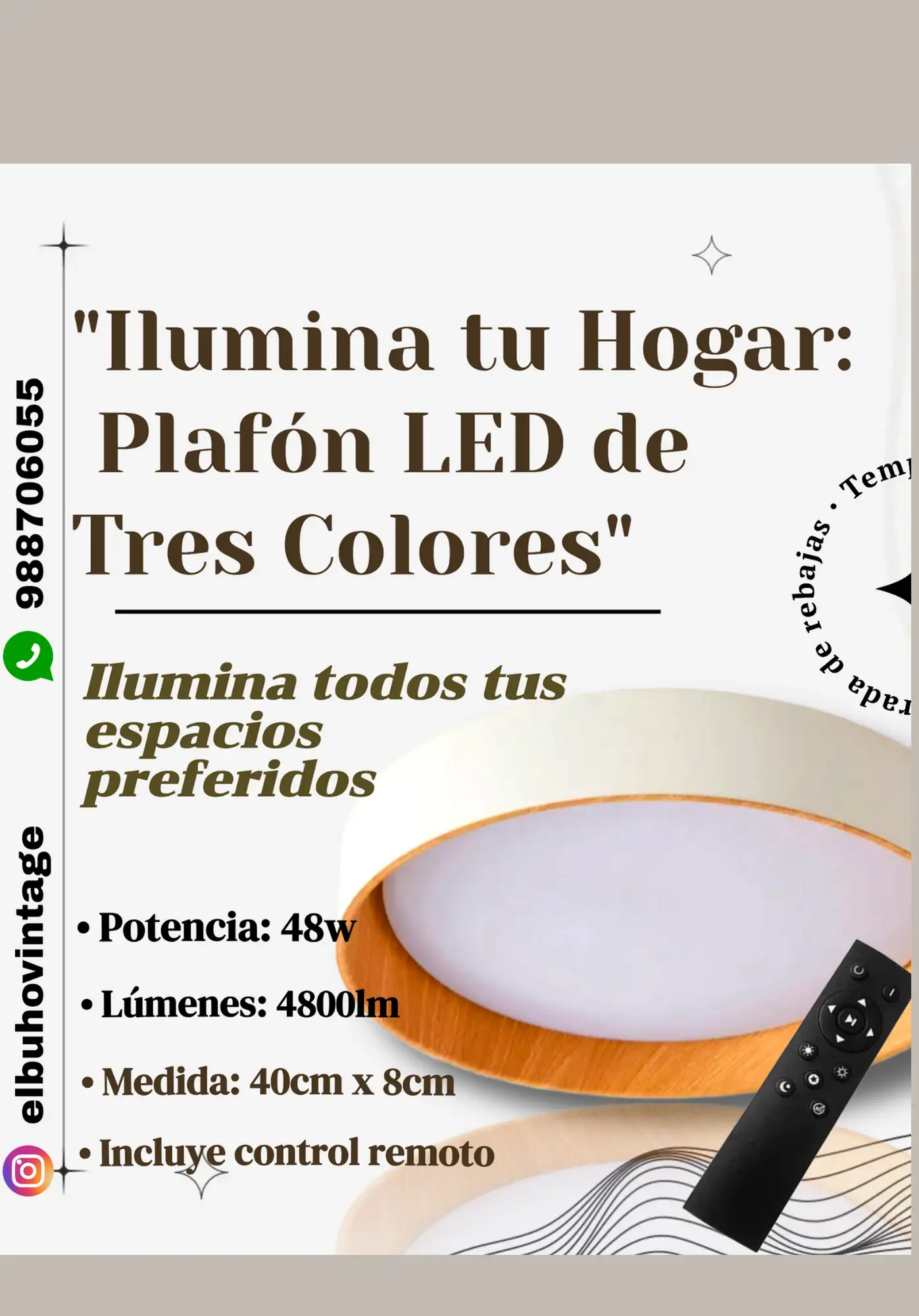 Plafón LED Decorativo 48w  2