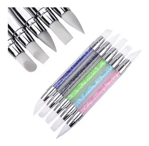 Pinceles de Goma x5 para Decorar Uñas
