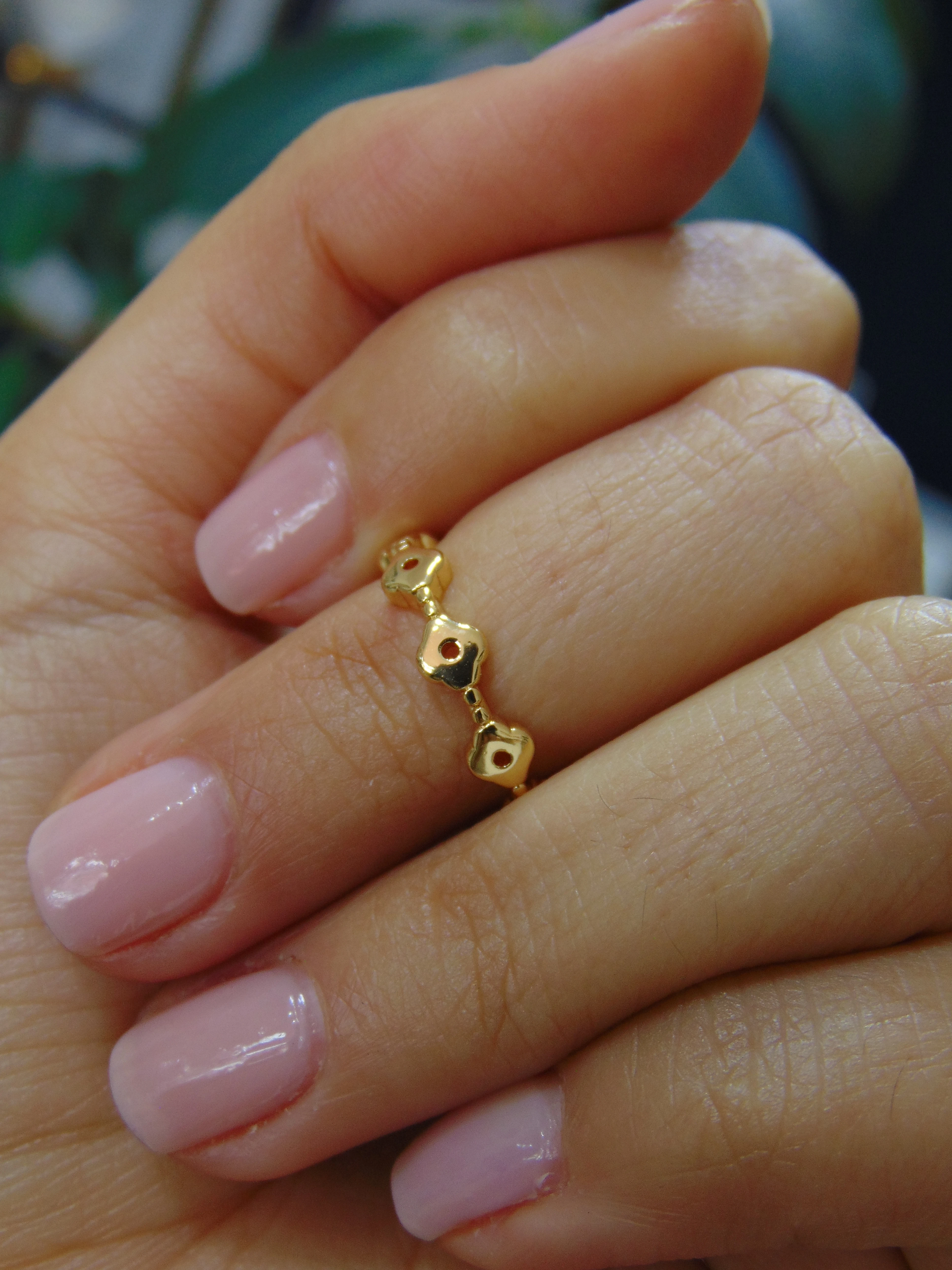 ANILLO ACERO DOR MINI TREBOL LISO