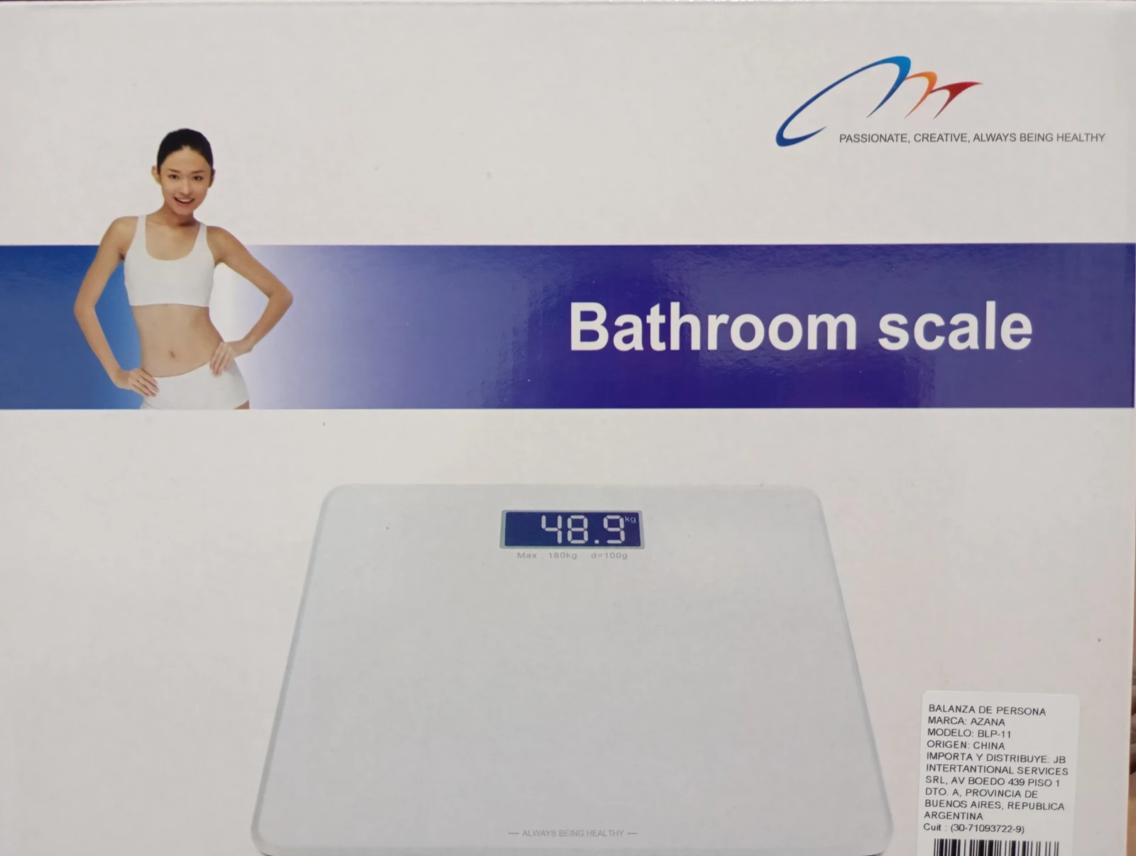 BALANZA PERSONAL DE VIDRIO AZANA 