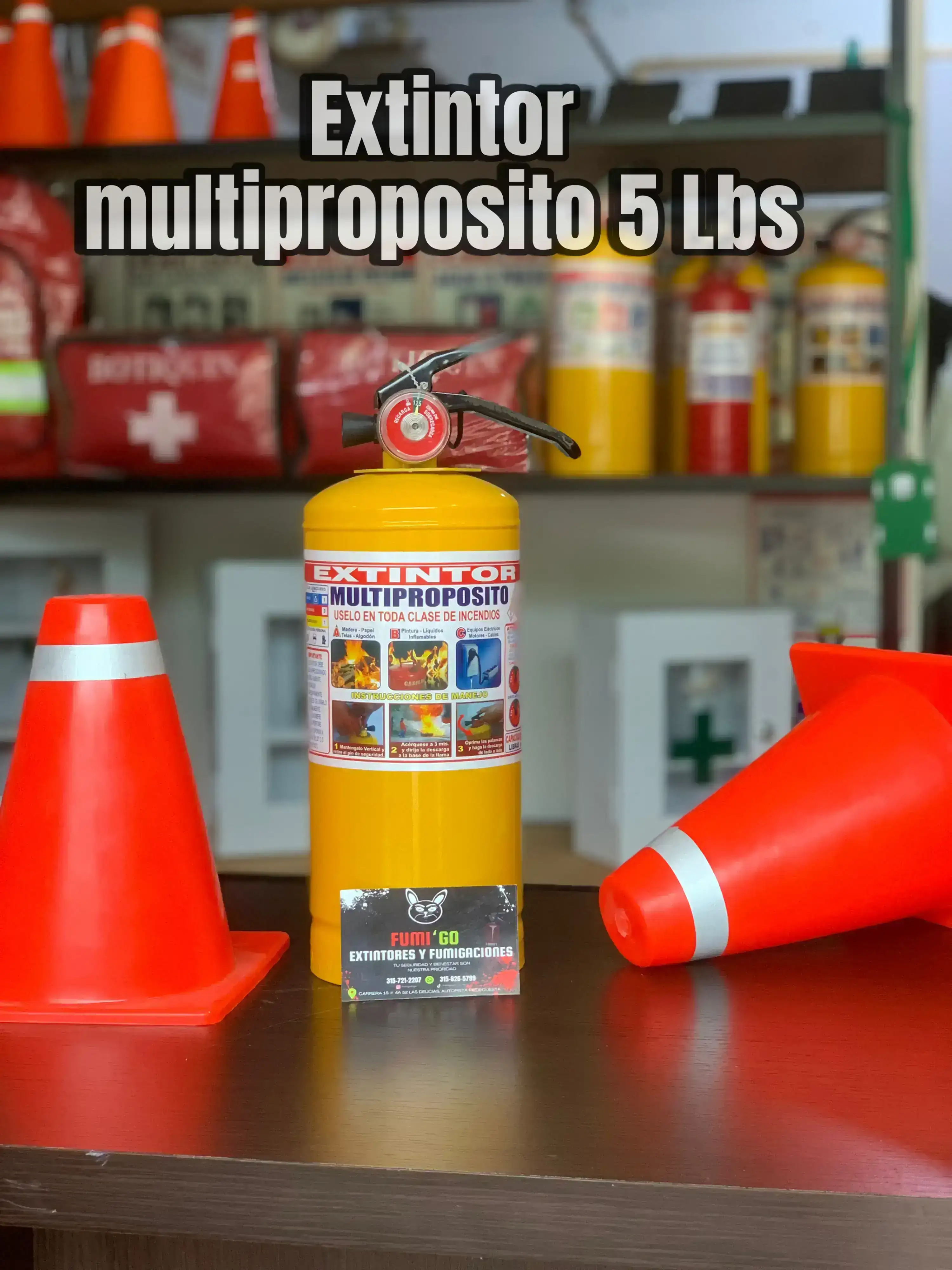 Extintor multiproposito ABC 5 lbs ideal para vehículos 