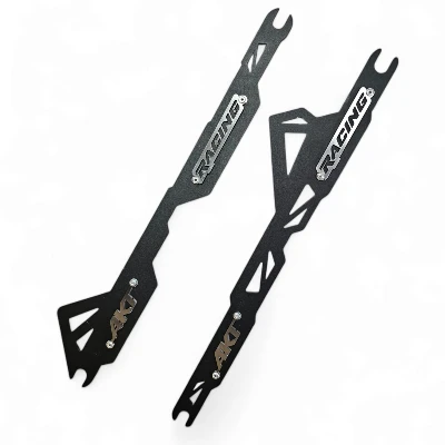 NKD 125 platinas estabilizadora trasera (par) acero negro logo 3d cromado ML