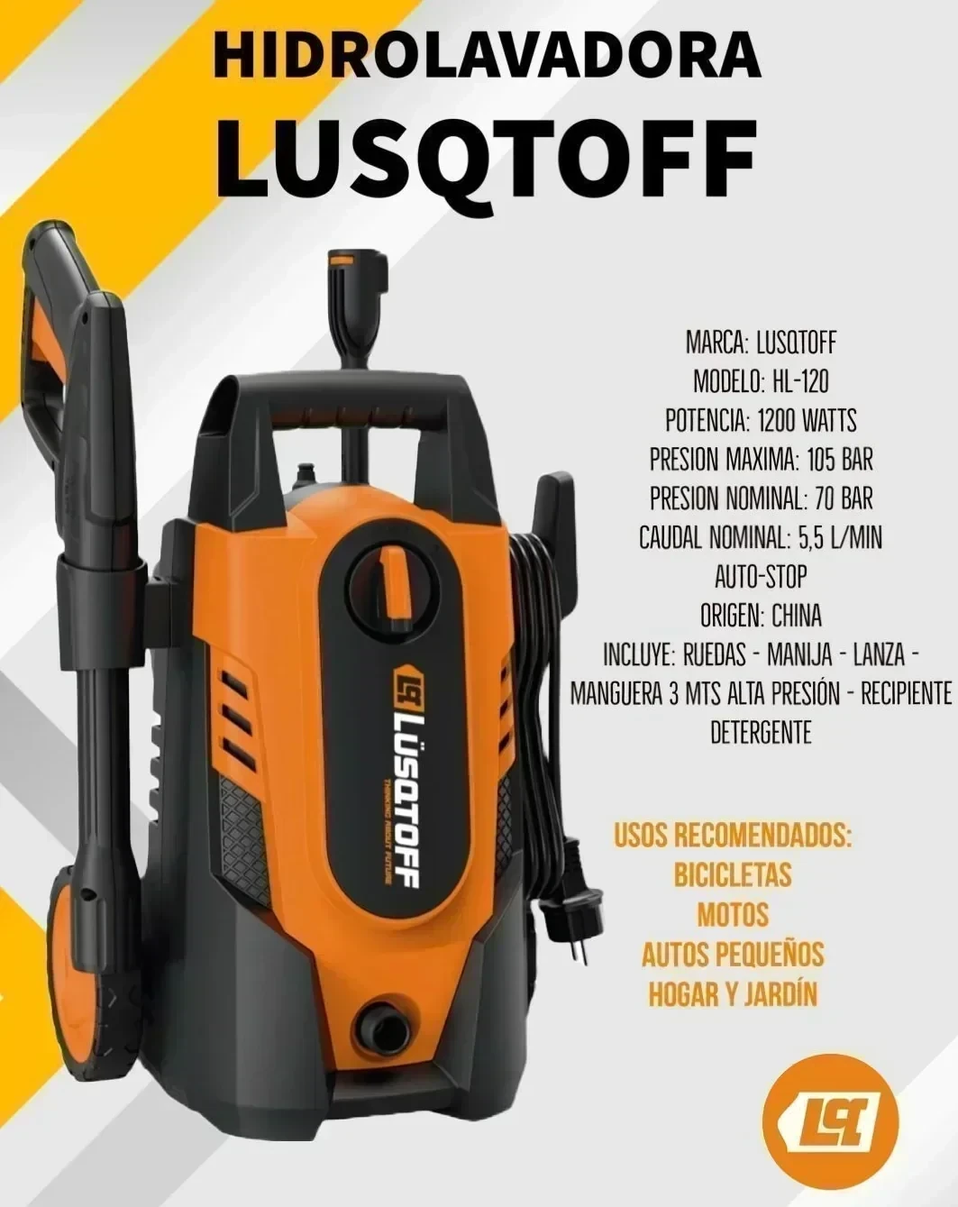 Hidrolavadora Lusqtoff HL-120 1200w Alta Presion