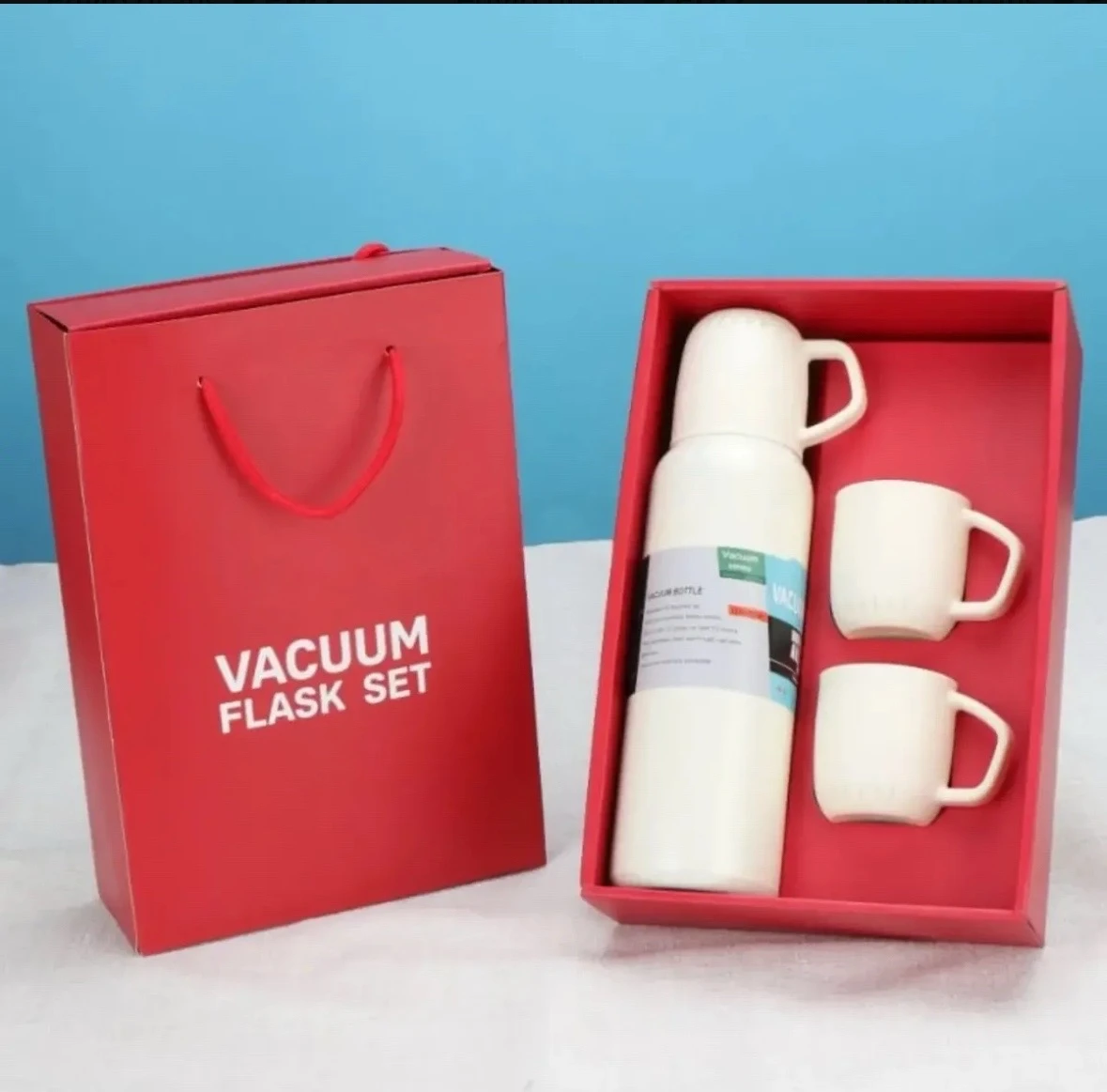 TERMO DE 600 ml con tres tazas. acero INOXIDABLE 6