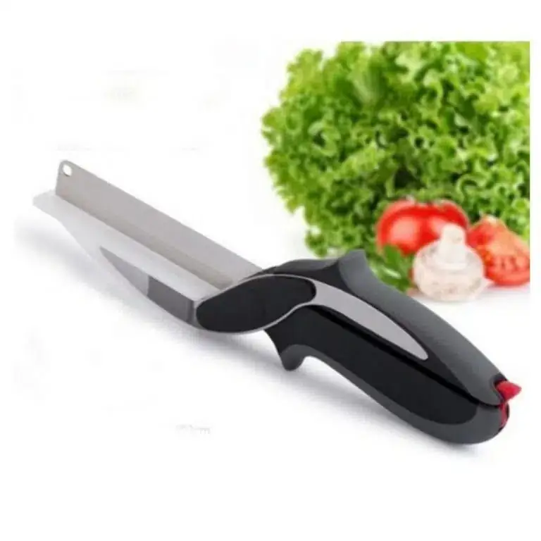 PRÁCTICO CUCHILLO Y TIJERA DE COCINA 2- EN- 1