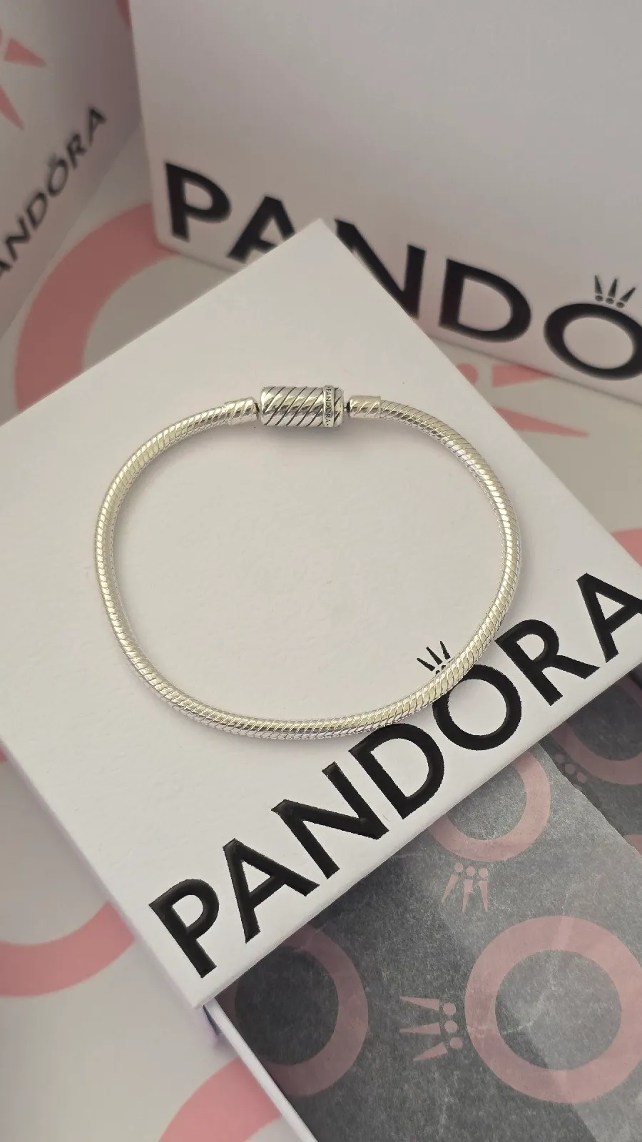 Pandora Moments Sliding Magnetic Clasp Snake Chain silver Bracelet 3