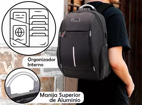 MOCHILA PIERRE CARDIN EJECUTIVA REFORZADA PC1058