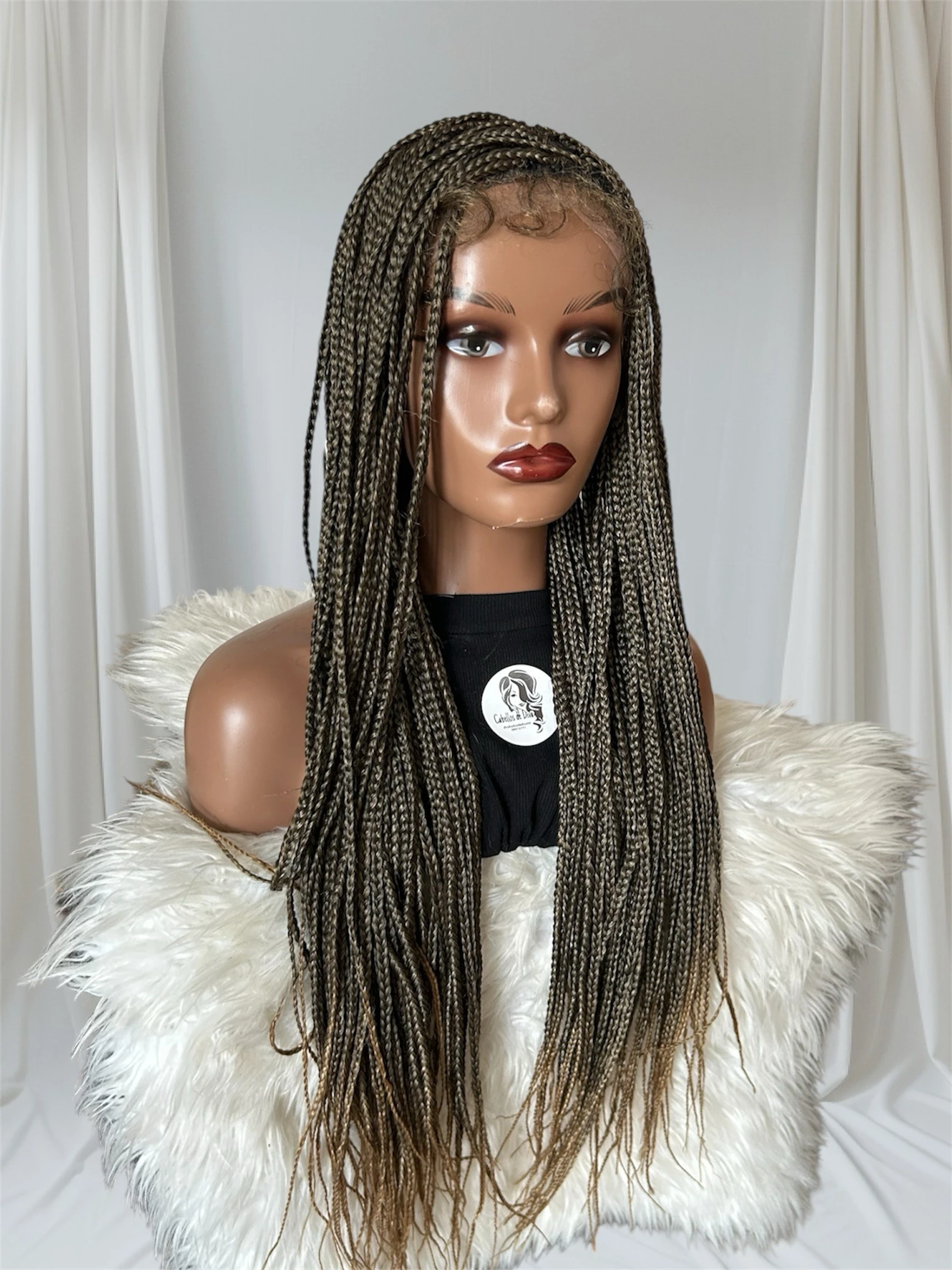 Peluca de trenzas chocolate 36”  2