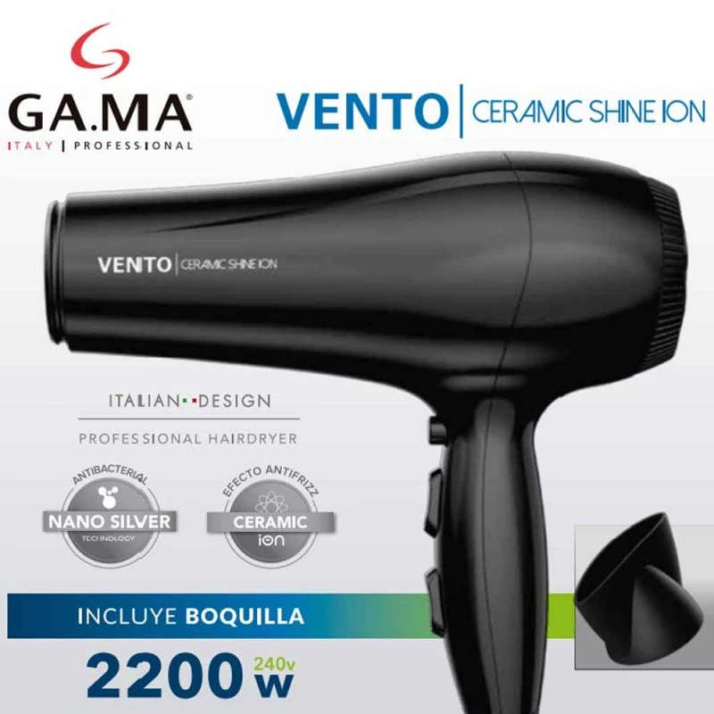 COMBO SECADOR DE PELO VENTO Y PLANCHITA BELLA CERAMIC SHINE ION GAMA