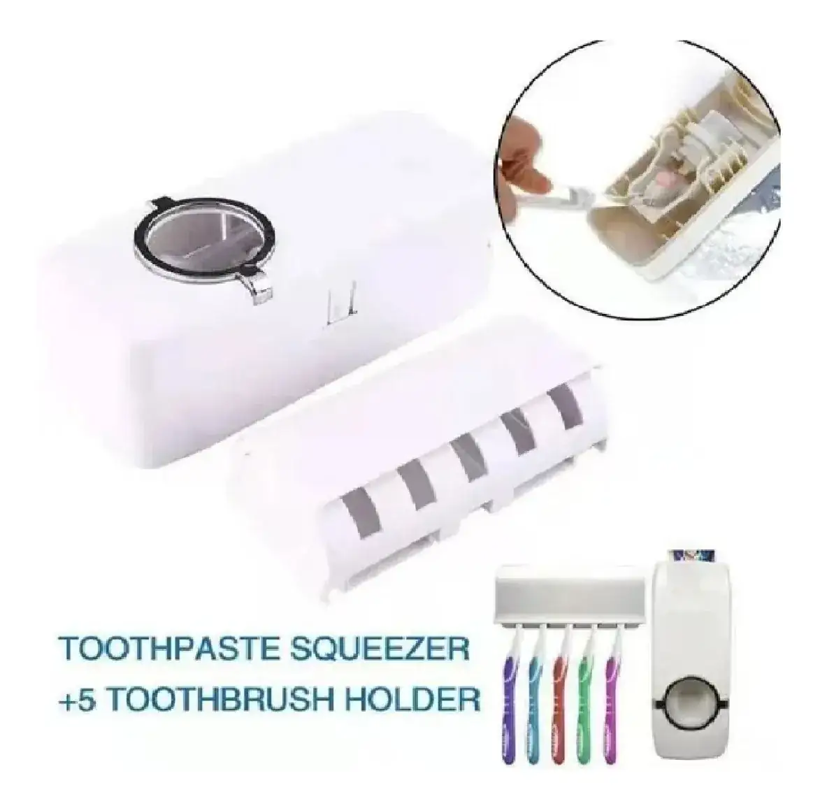 Dispensador para pasta dental con porta cepillos  2