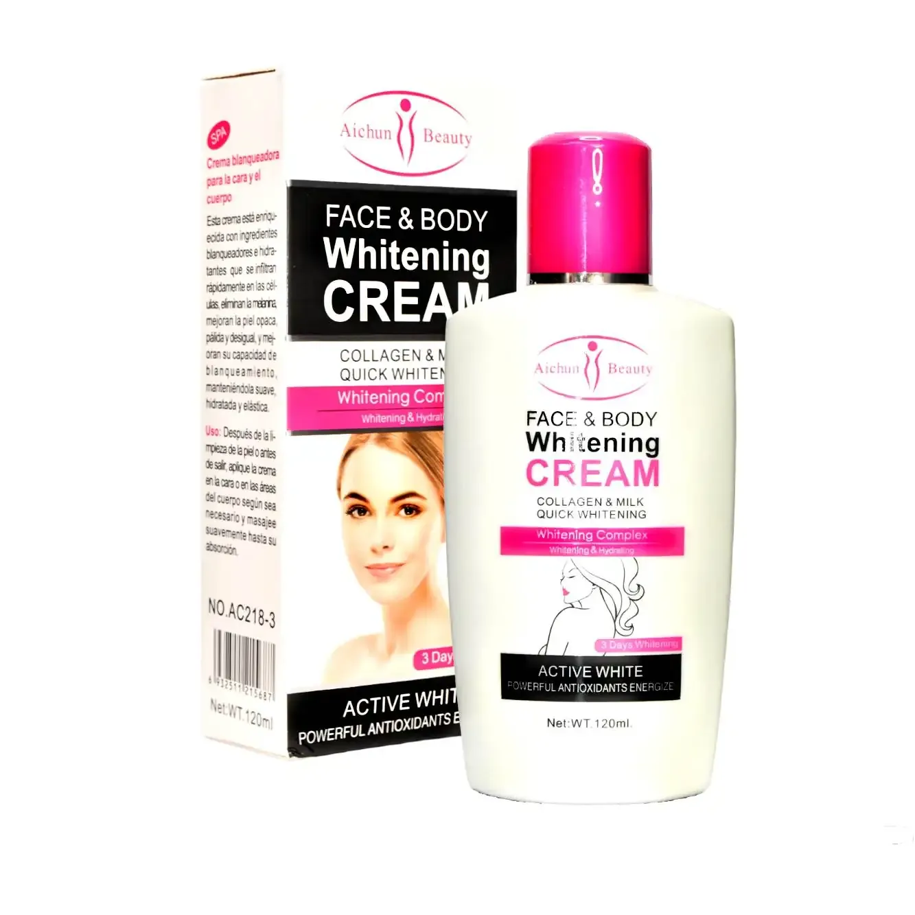 Crema Aclaradora Cara y Cuerpo Aichum Beauty 218-C