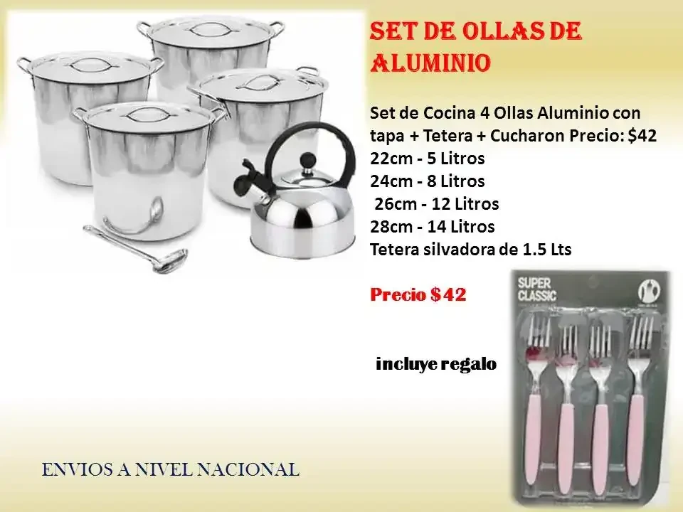 Set de ollas de aluminio  4