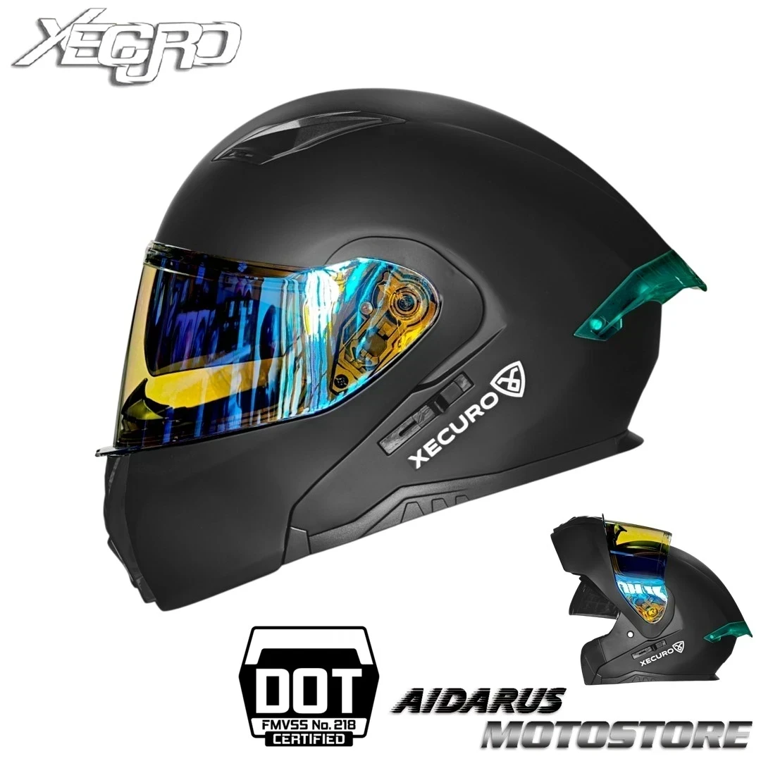CASCO XECURO XR926 REVO AZUL NEGRO MATE