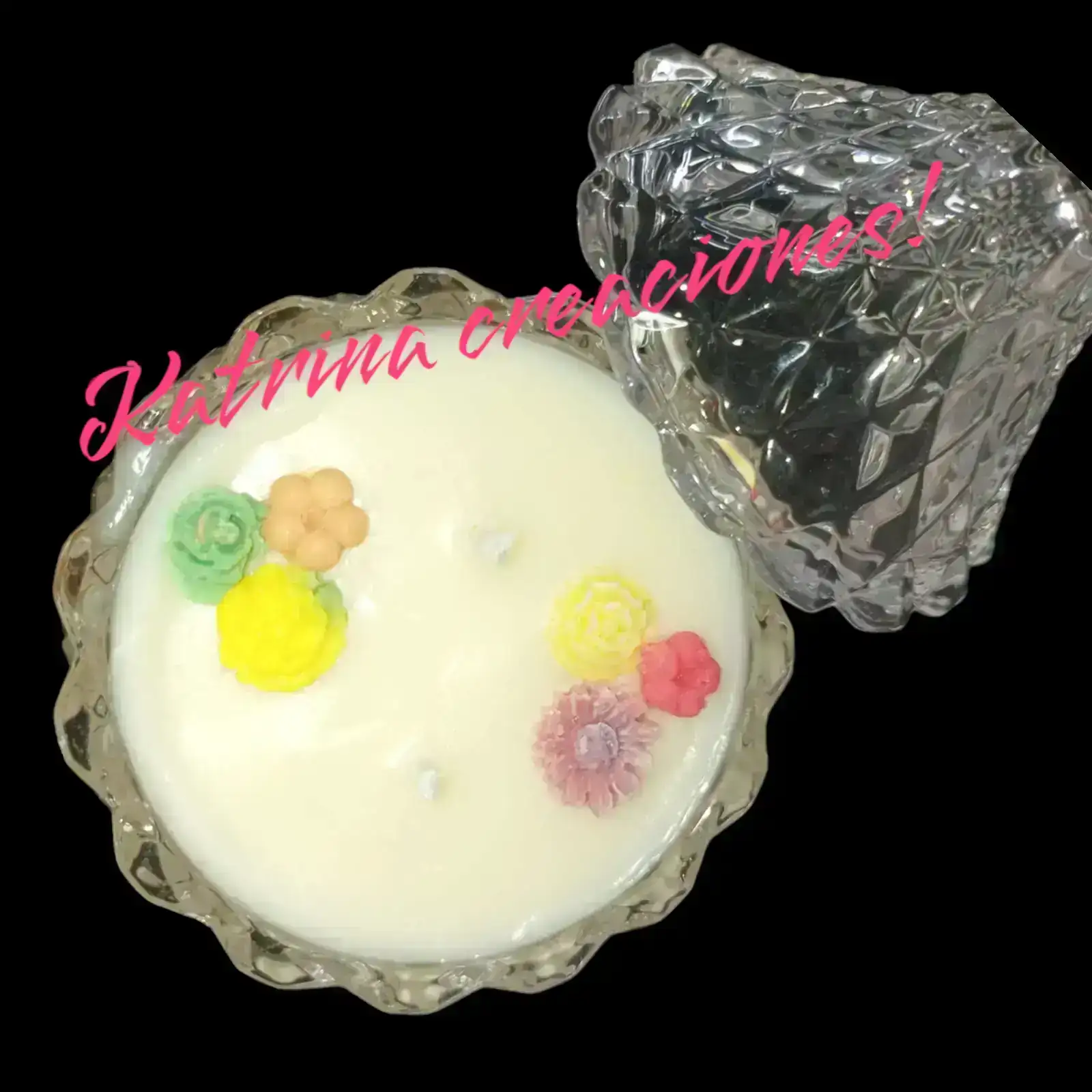 Vela de soja natural en minicaramelera de vidrio gota.