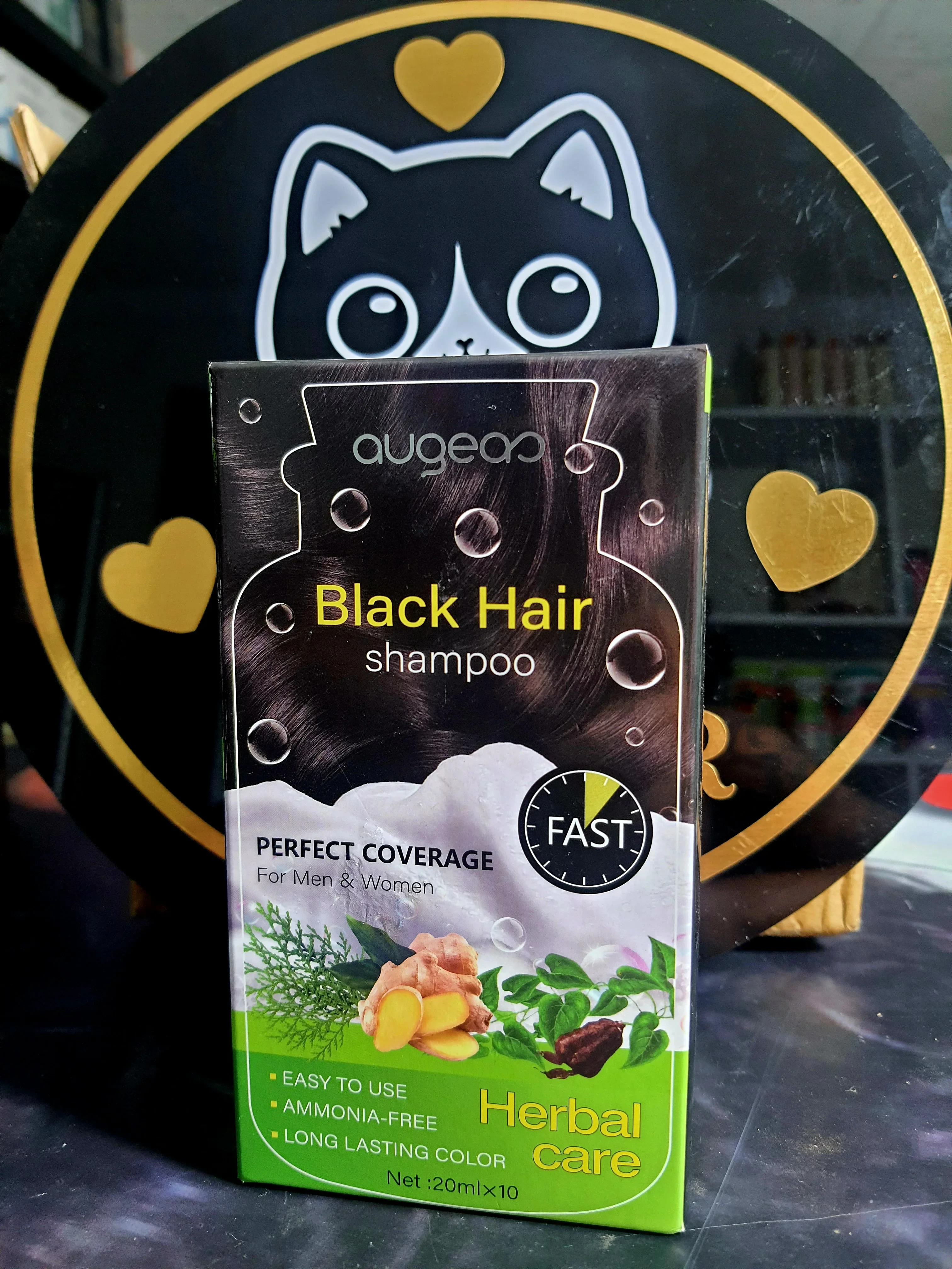 Champu tinte color Negro. Caja com 10 sobres
