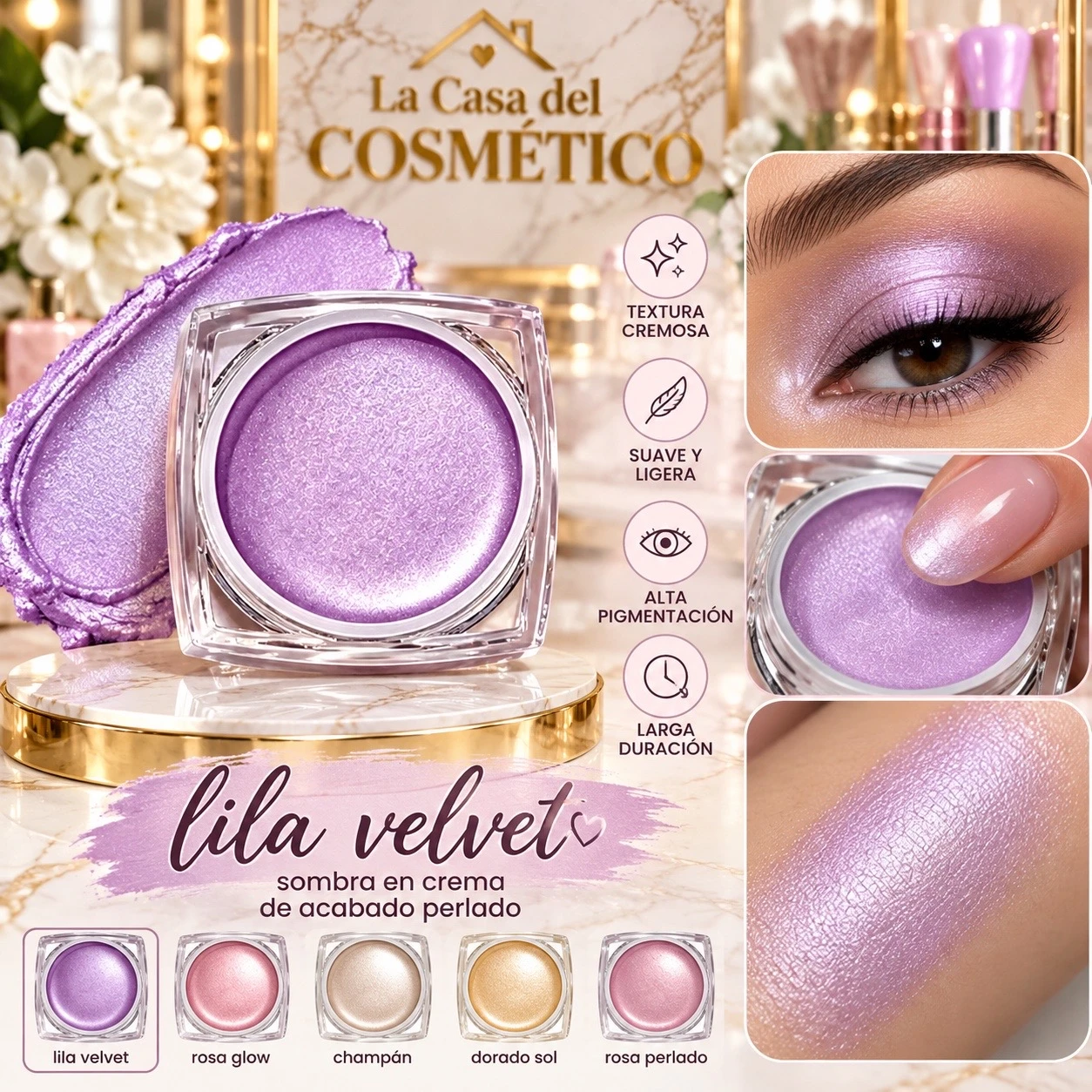 lumera sombra en crema lila velvet 
