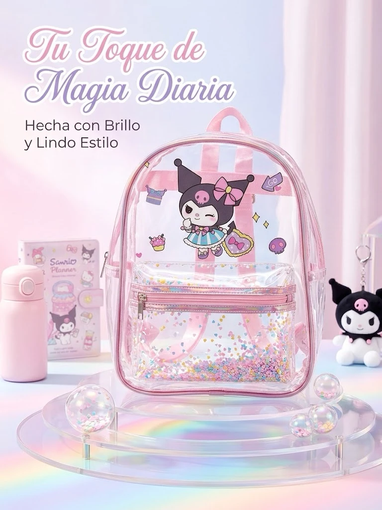 Mochila transparente kinder calidad premium 