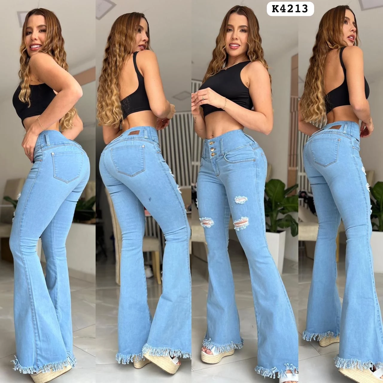 Jeans bota campana clarito strech
