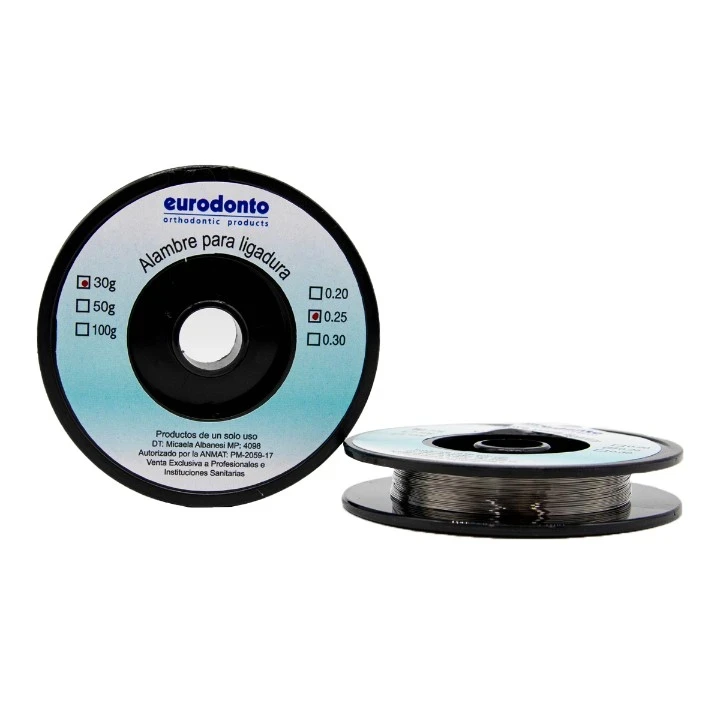 ALAMBRE PARA LIGADURA ROLLO X 30GRS 25MM - EURODONTO