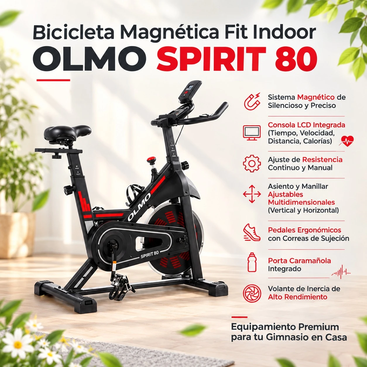 BICICLETA MAGNÉTICA FIT INDOOR SPIRIT 80