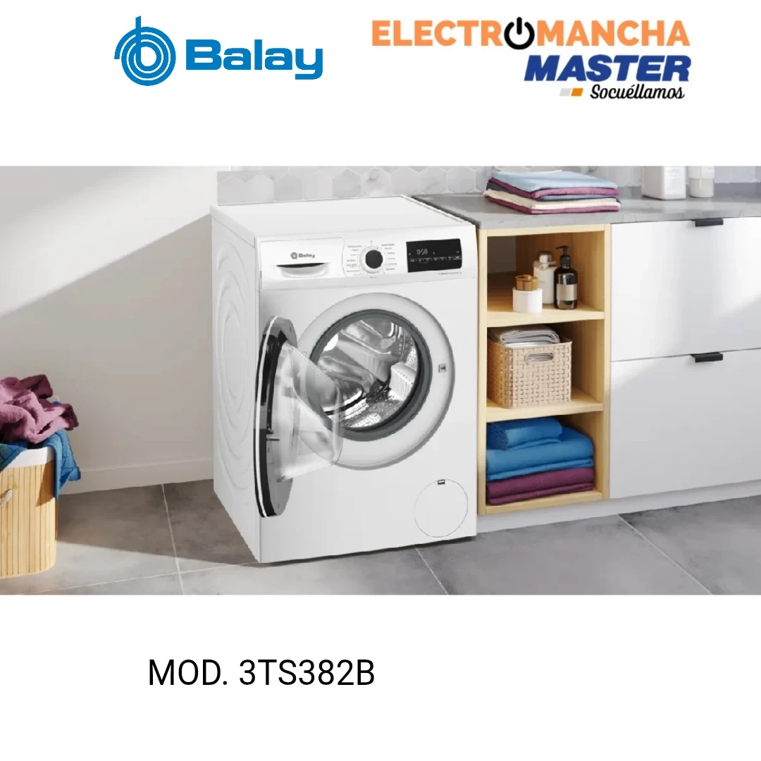 LAVADORA BALAY 3TS382B 8 KILOS 1200 RPM. CLASE A 3