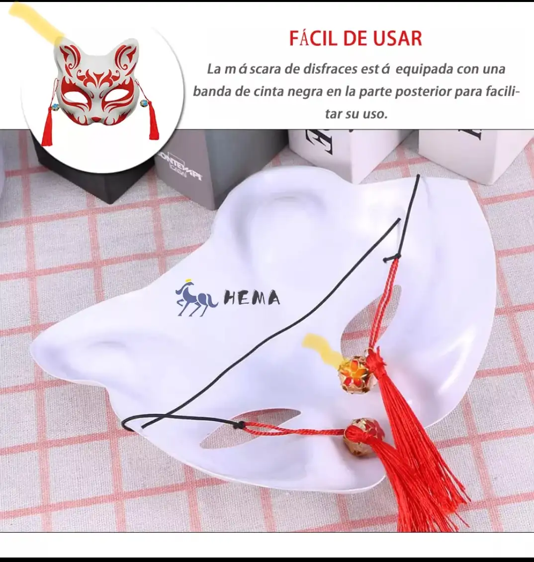 Mascara luminosa de zorro estilo japones  4