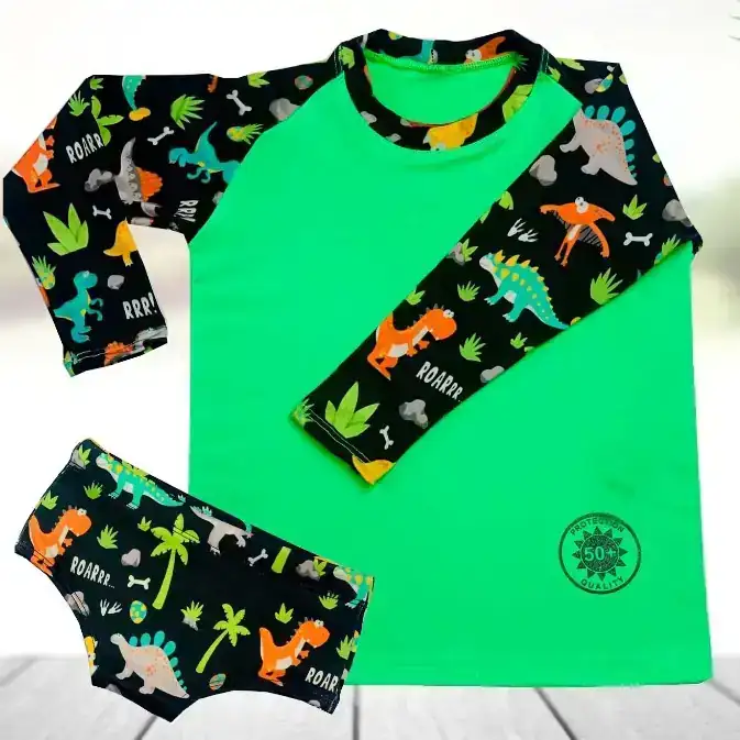 Camisa de proteção Raglan + Sunga Infantil