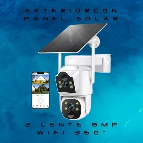 CÁMARA SOLAR EXTERIOR 360° DOBLE LENTE