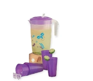 SET PICHEL + 4 VASOS LIBELULAS
