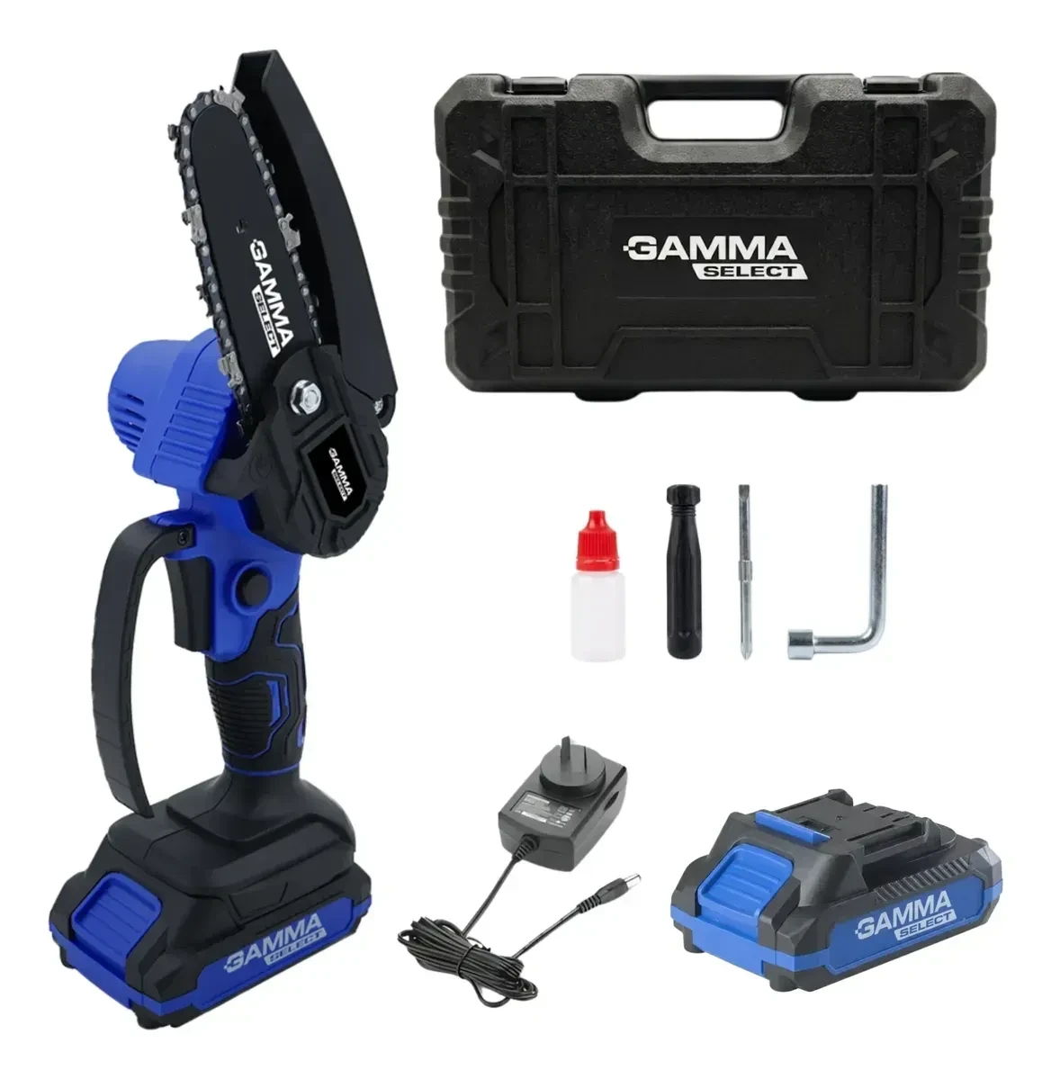 Mini Motosierra Gamma 20v A Bateria Maletín Poda 4 Pulgadas Azul 3