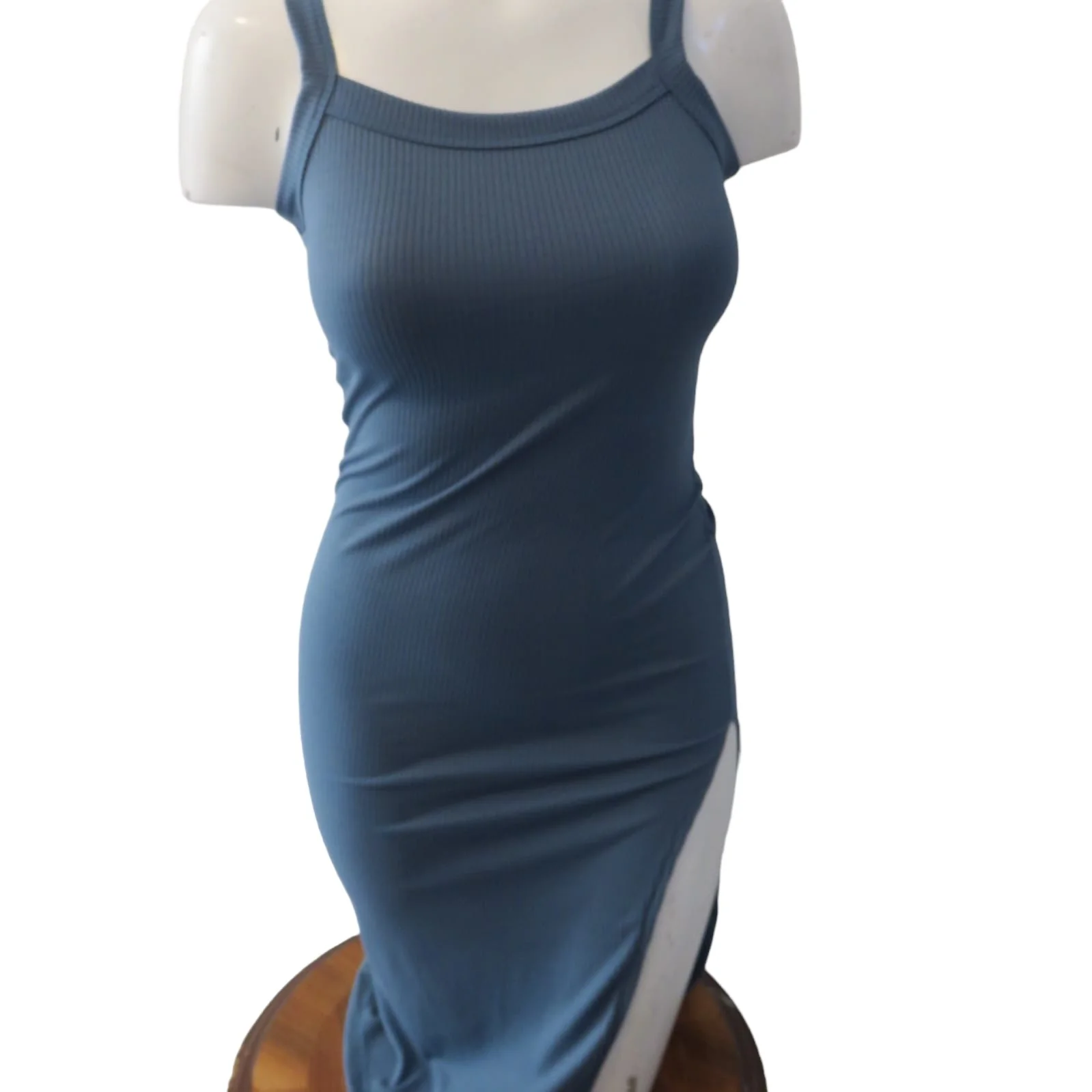Vestido azul liso