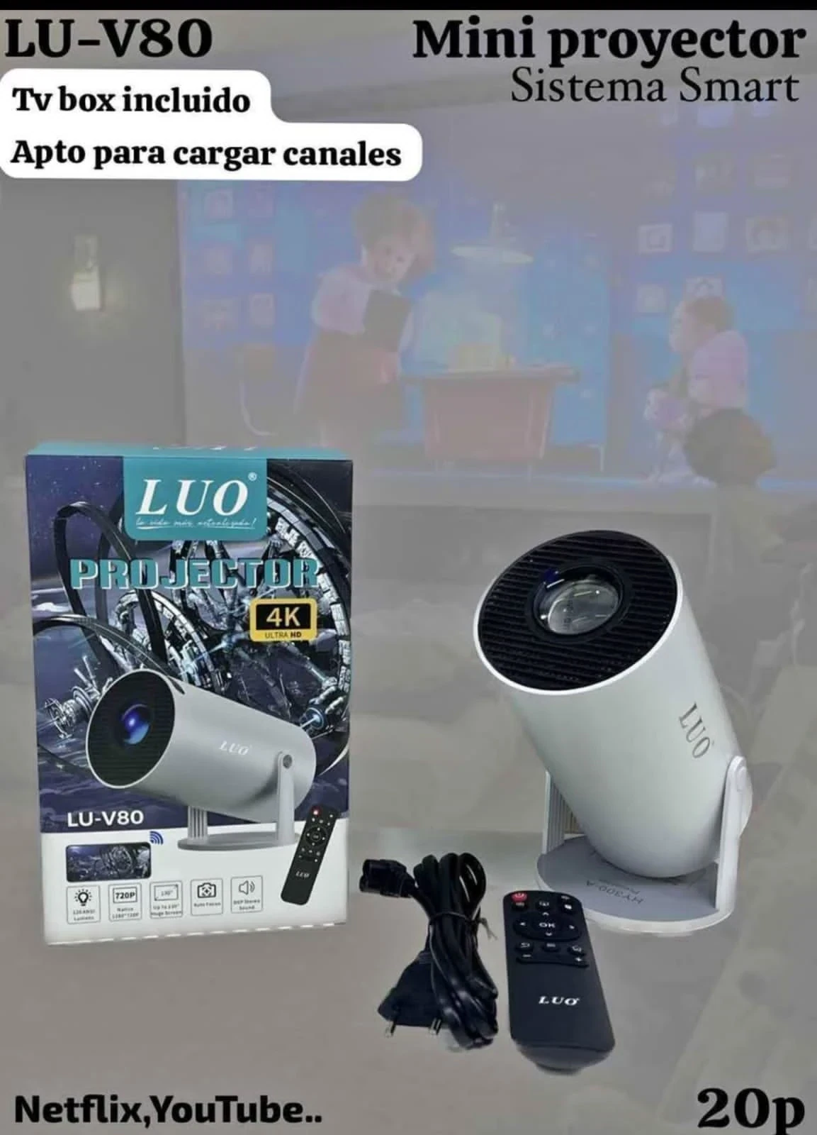 Proyector LUO hasta 120" 2
