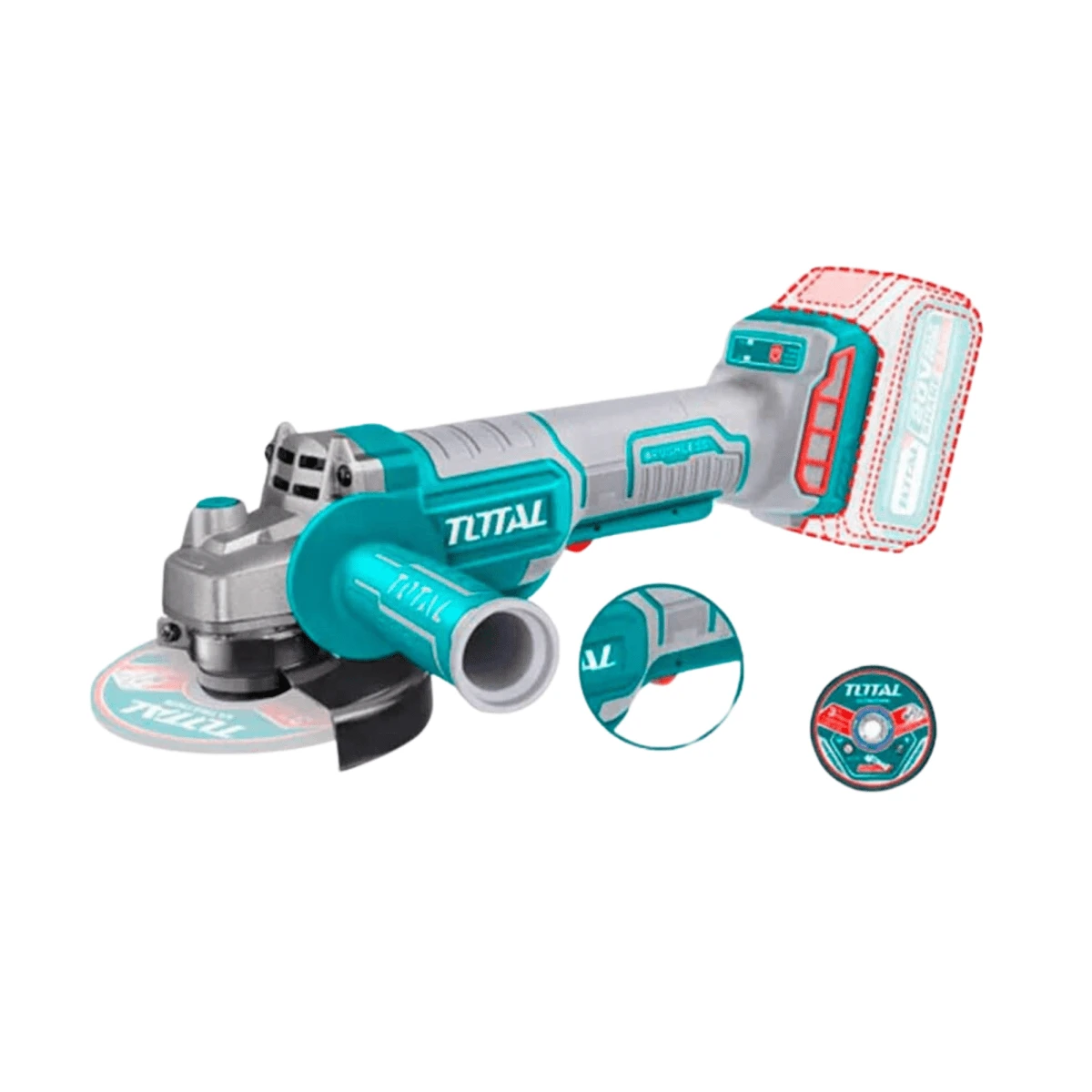 TOSLI230803 Combo rotomartillo + amoladora 20v 2 baterias 4ah y cargador total 5