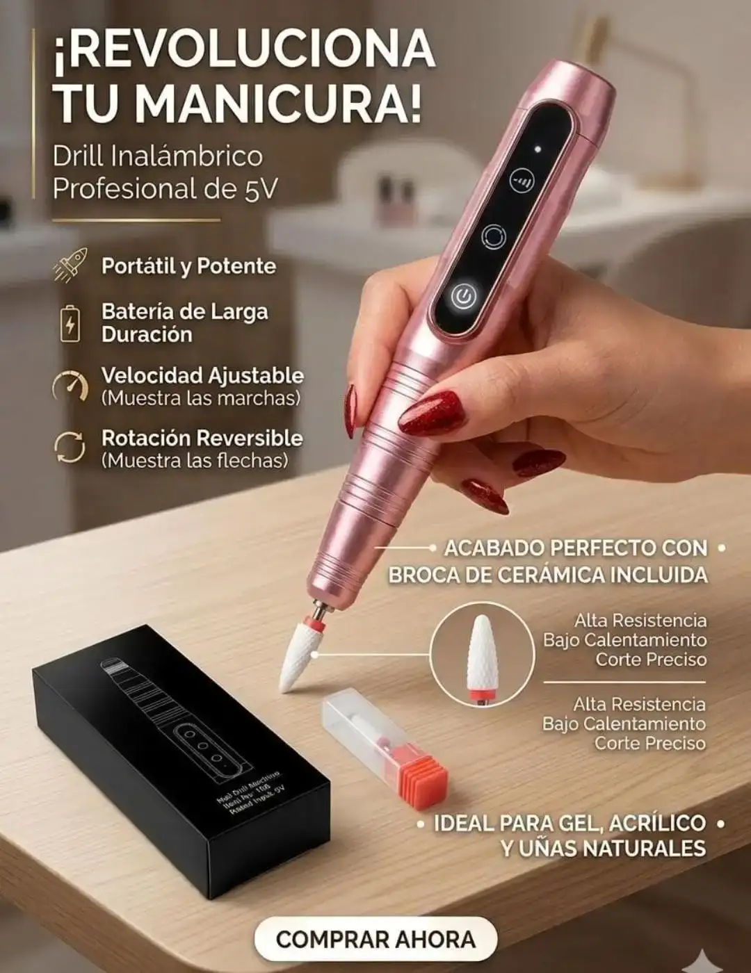 Drill de pluma recargable