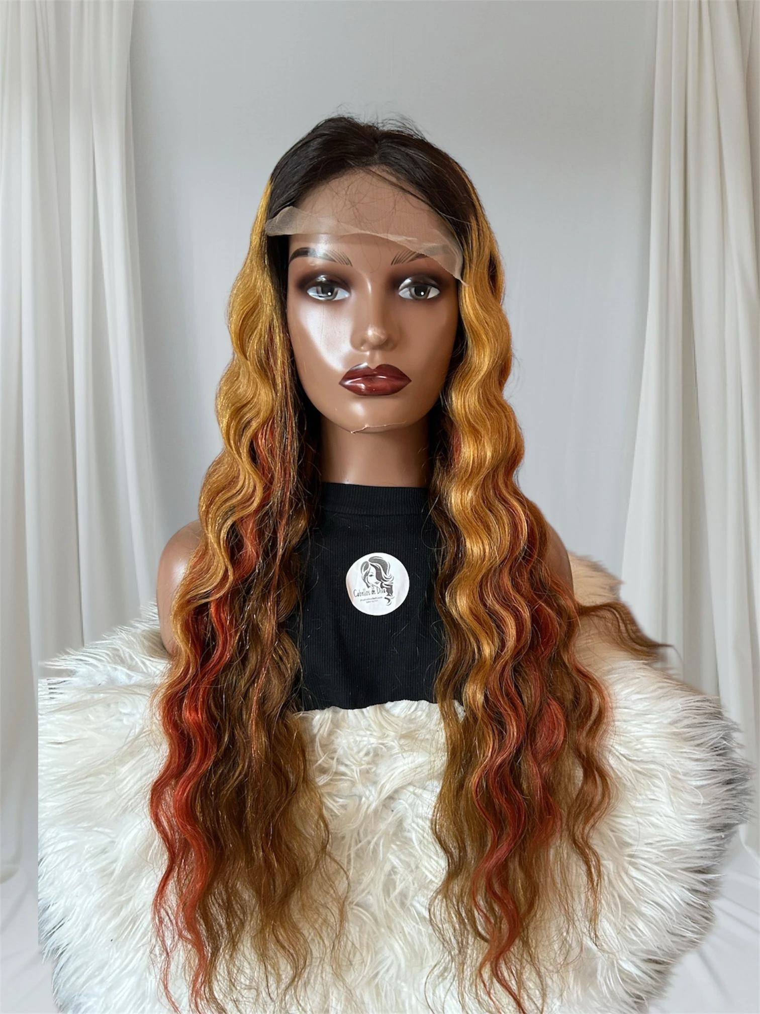 Peluca cabello humano de 30”  ondulada, frontla 5x5  2