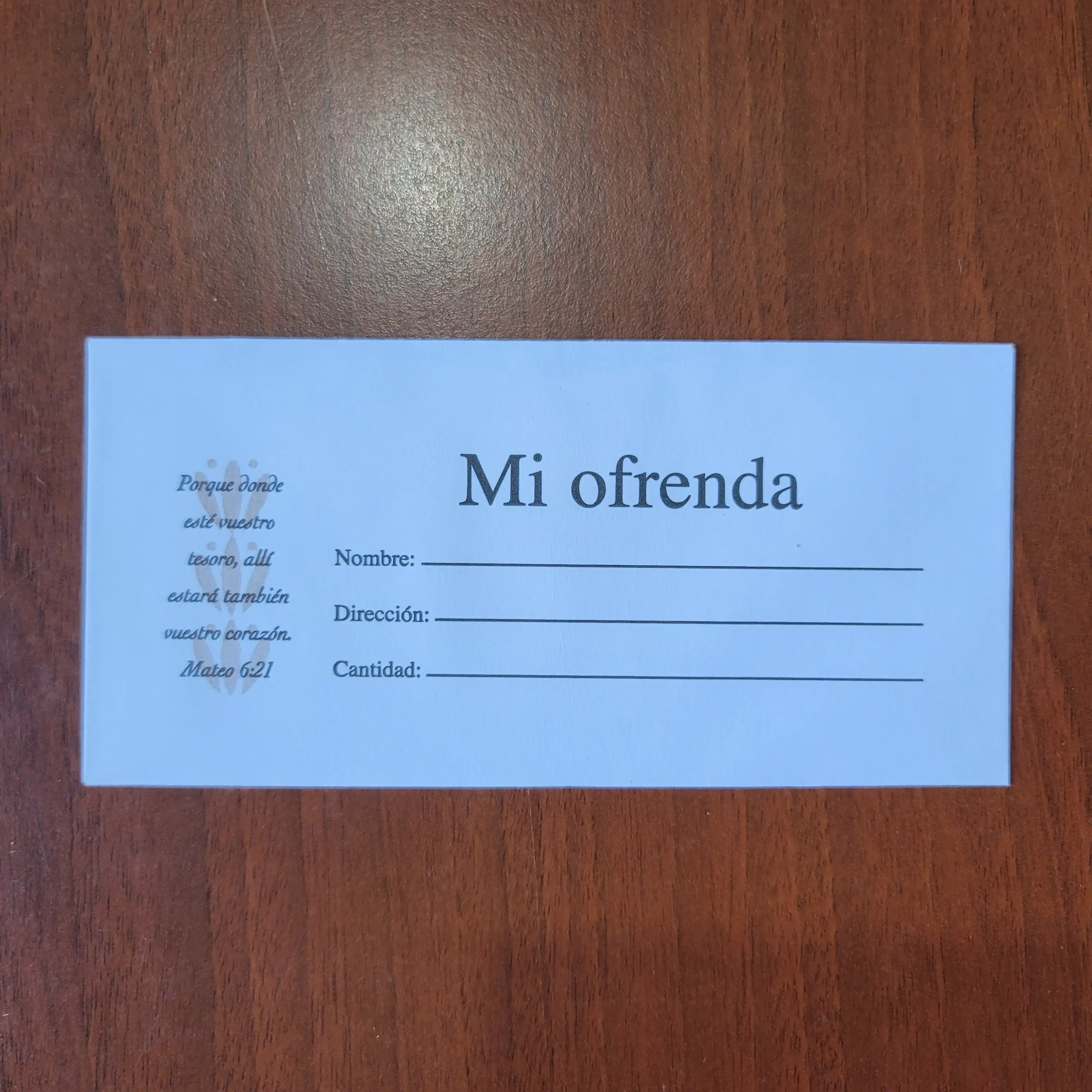 Sobre para ofrendas