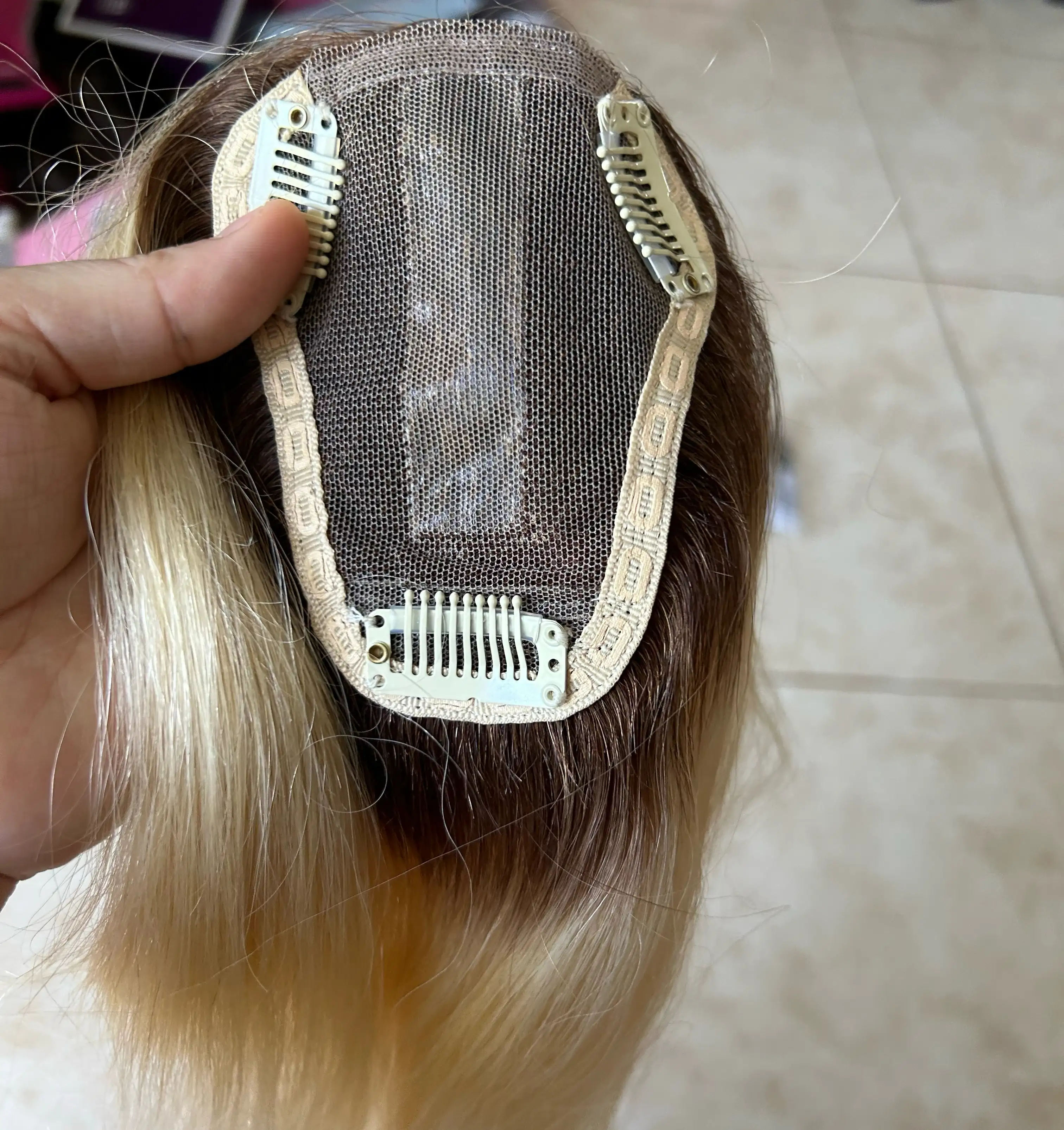 Topper cabello humano 14” ombre 4/613 4