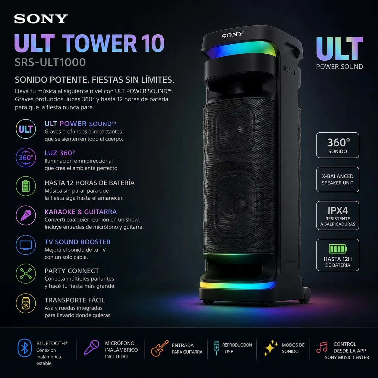 PARLANTE SONY ULT TOWER 10 SRS-ULT1000