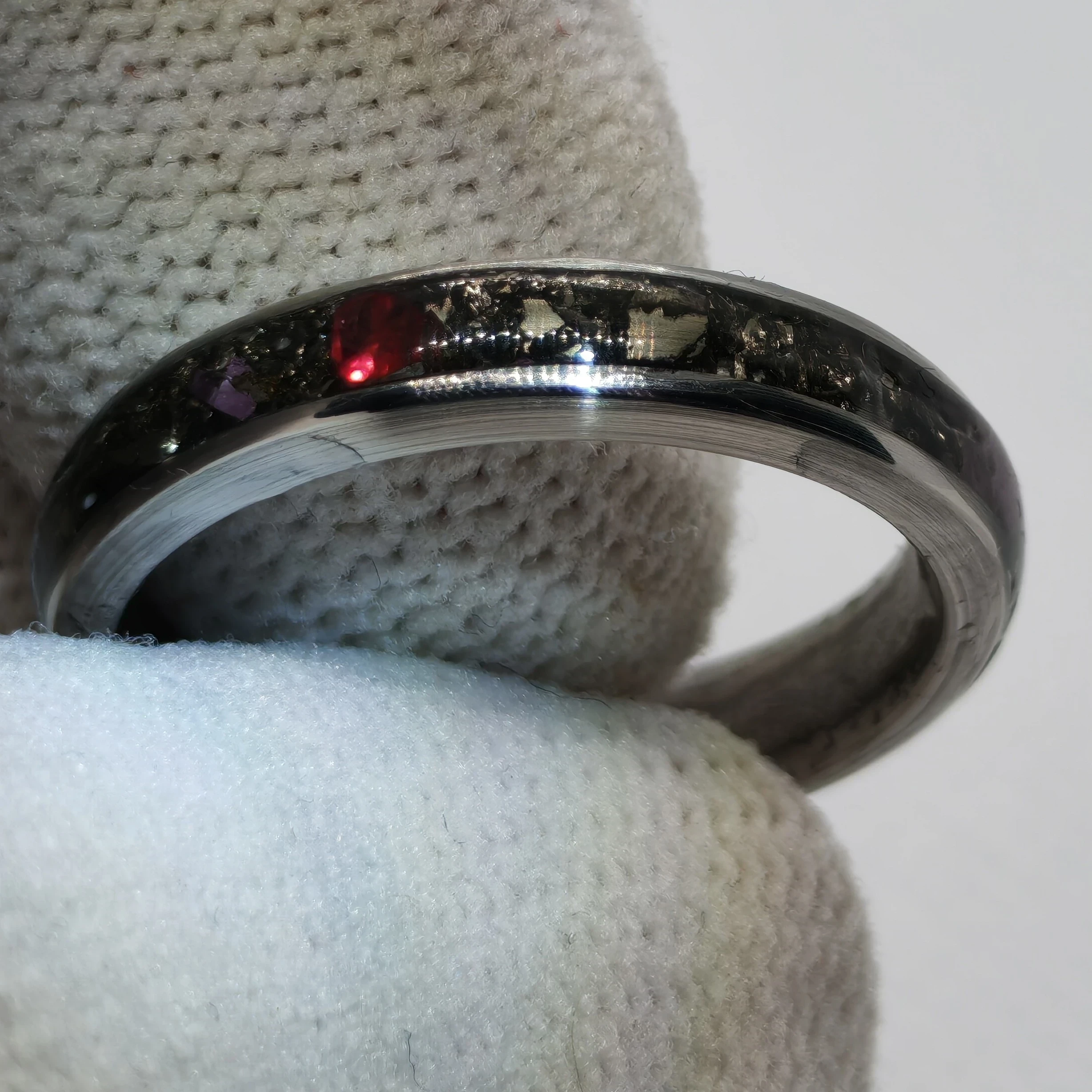Anillo con Rubí y Pirita Genuinos 5