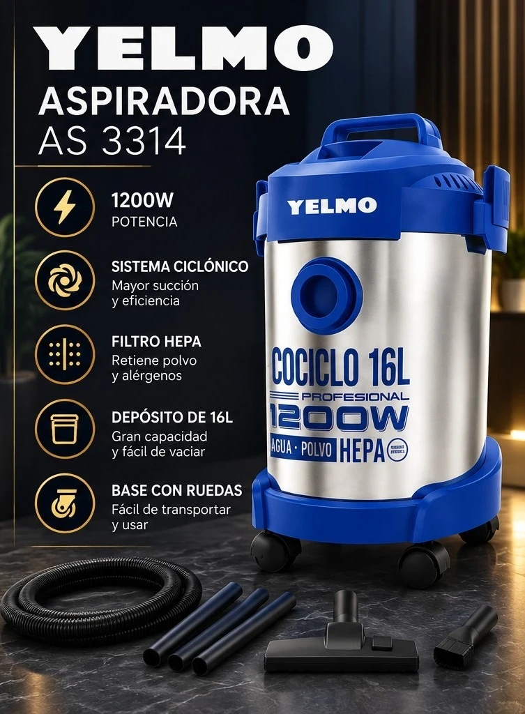 ASPIRADORA YELMO AS 3314 *CONSULTAR DISPONIBILIDAD CON EL VENDEDOR*