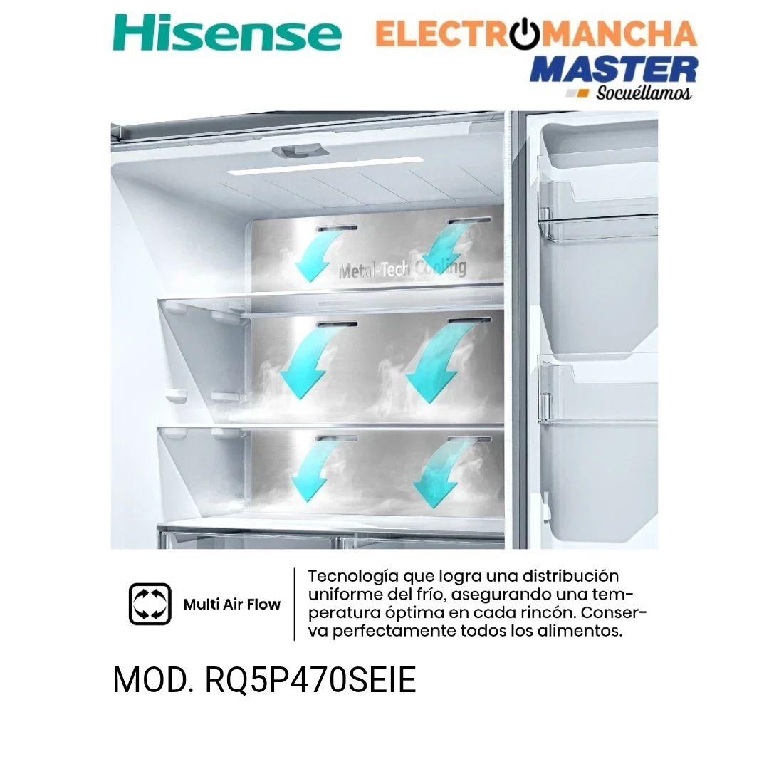 FRIGO AMERICANO HISENSE RQ5P470SEIE 4 PUERTAS INOX 483 LITROS E 7