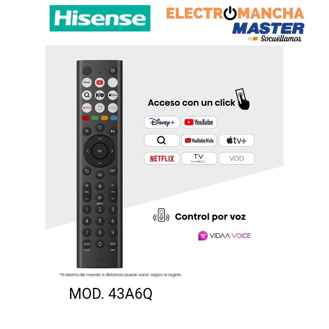 TELEVISIÓN HISENSE 43A6Q 43 PULGADAS SMART 4K  4