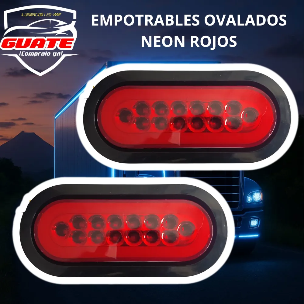 LUCES EMPOTRABLES OVALADAS NEON ORILLA DE HULE 