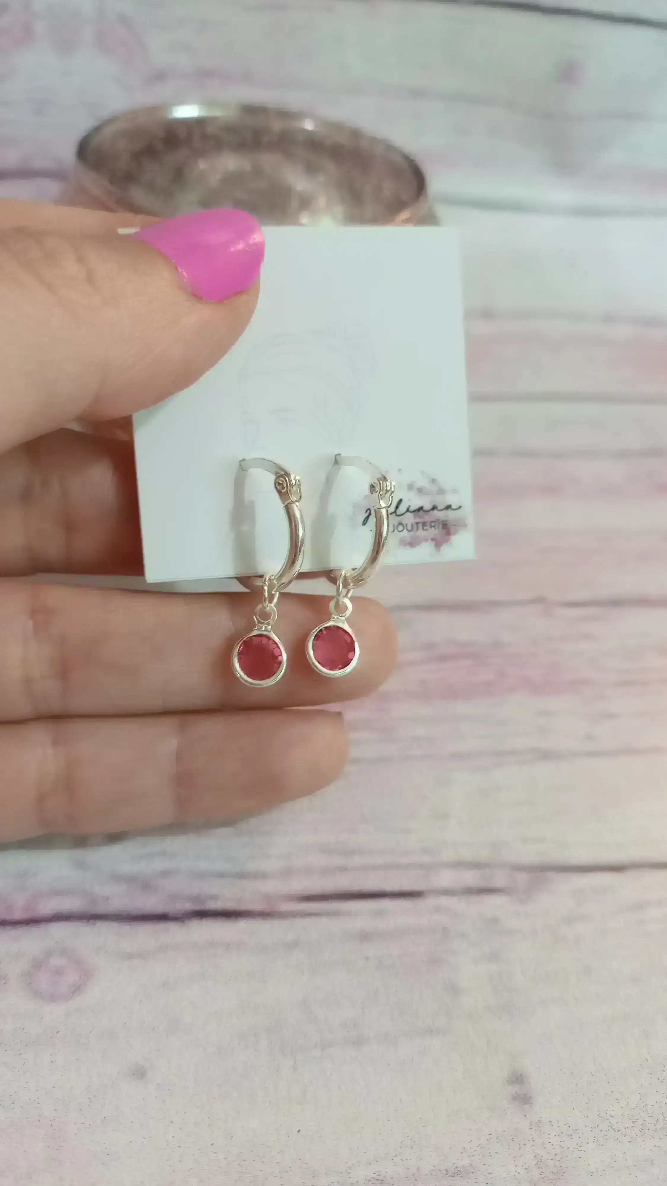 Argollitas con strass rosa!!!  Son Una bomba 💣💣💣 2