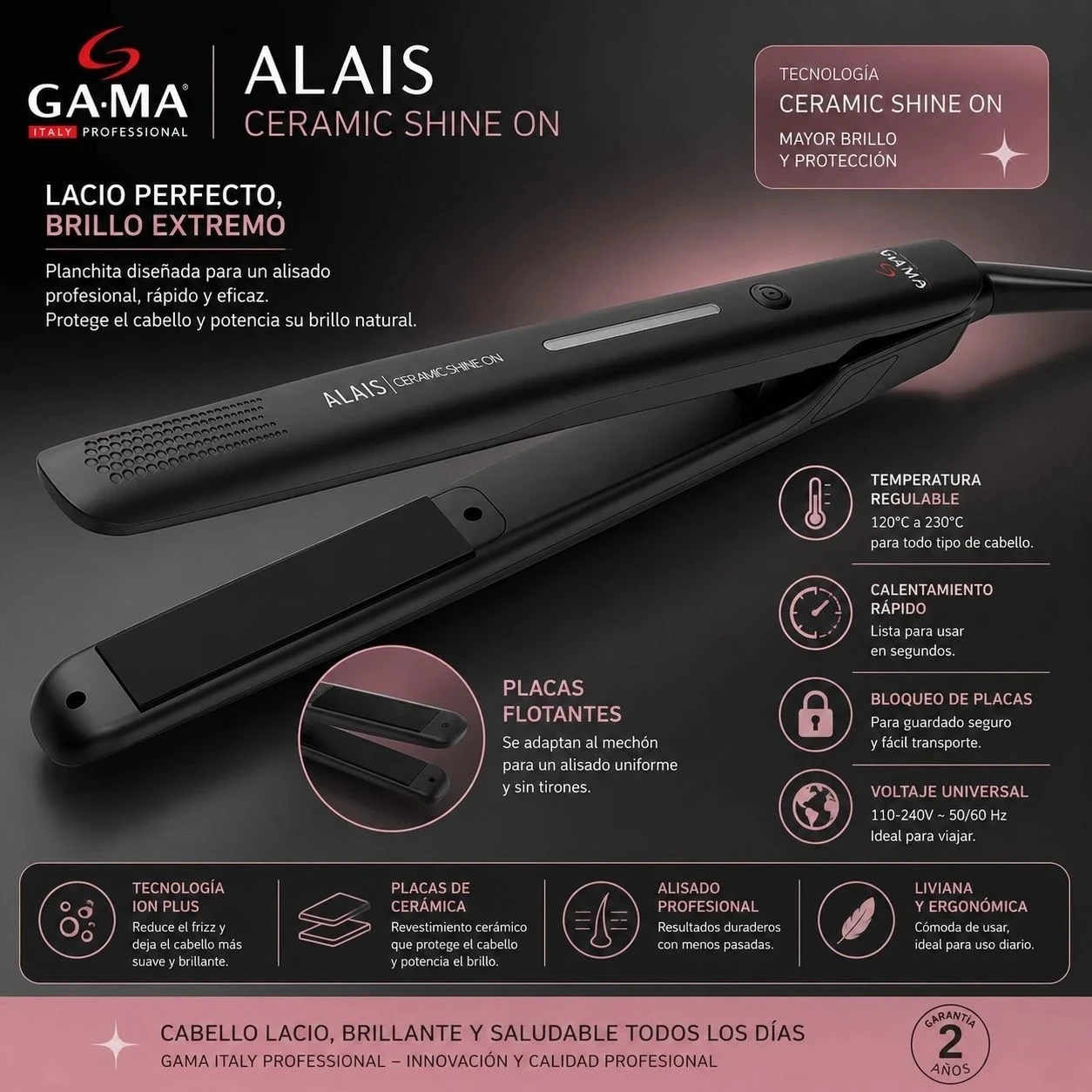 PLANCHITA DE PELO GAMA ALAIS CERAMIC SHINE ION 2