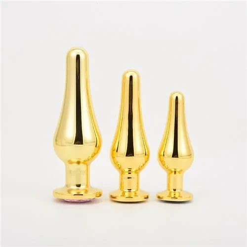 Plug Anal Metal Dorado Con Joya Medium 2