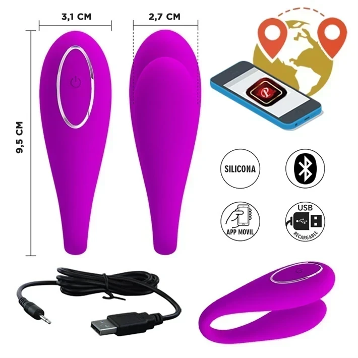 Vibrador estimulador de clitoris con control bluetoth y carga USB